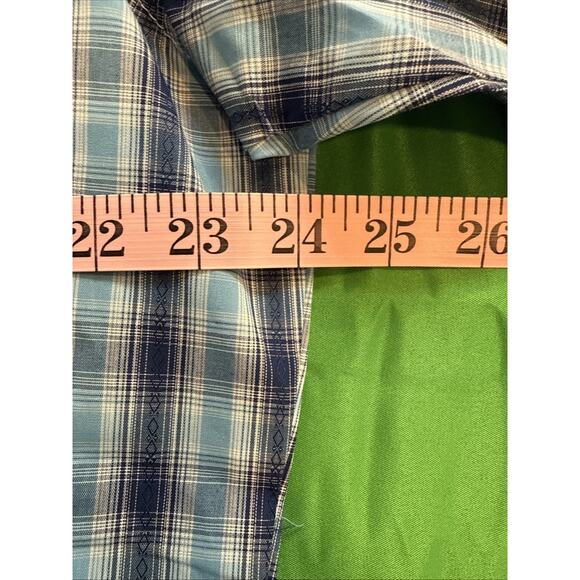 Wrangler Shirt Mens Extra Large Tall XLT Blue Western Pearl Snap - Picture 9 of 10